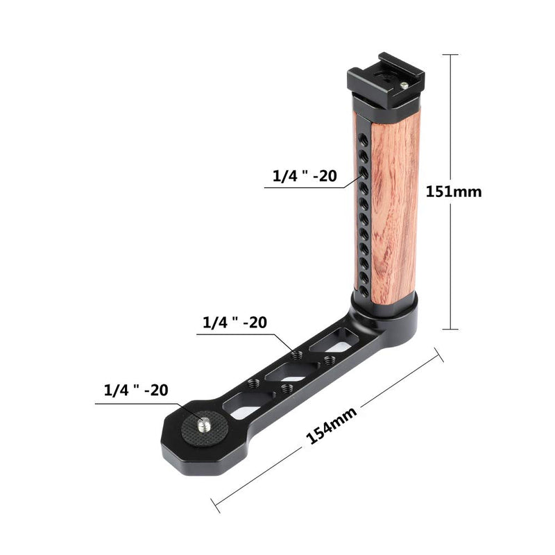 CAMVATE Wooden Handle Grip L-Shape with Shoe Mount for RoninS/Zhiyun Crane Series Handheld Gimbal