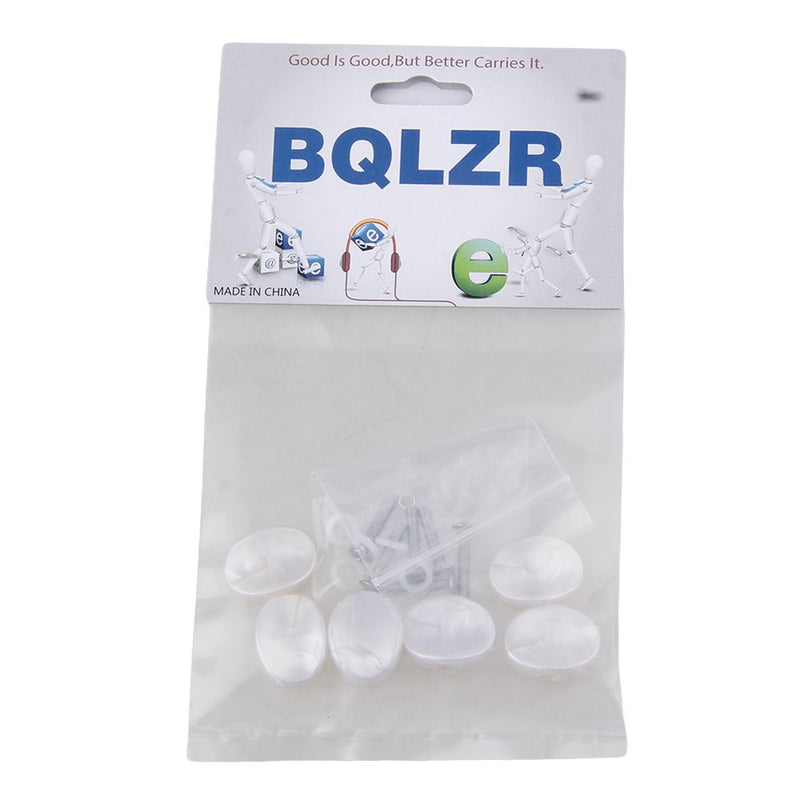 BQLZR Guitar White Plastic Tuner Machine Head Buttons With Screws and Washers for Electric Guitar Pack of 6