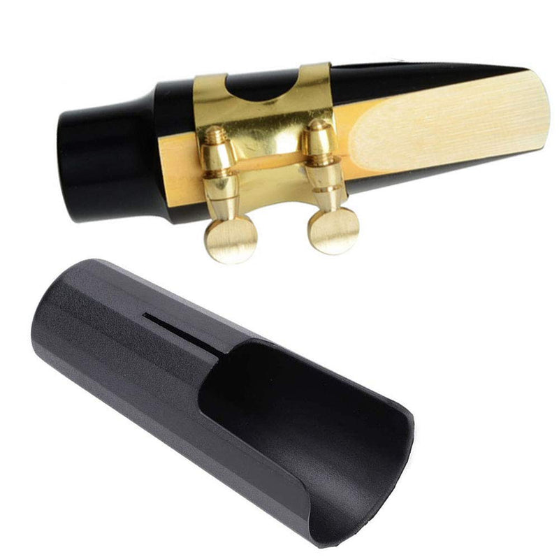 Jiayouy Alto Sax Saxophone Mouthpiece with One Reed Golden Plated Ligature and Plastic Cap