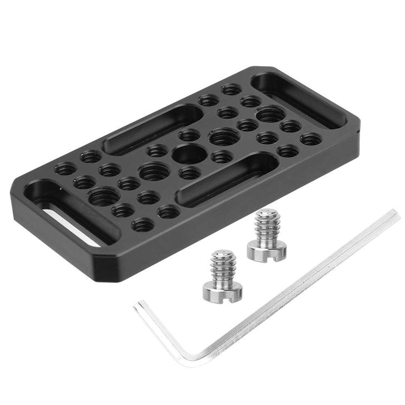 Camera Expansion Plate,Universal Metal Video Switching Cheese Camera Easy Plate with 1/4 and 3/8 Screw Holes for DSLR Cam
