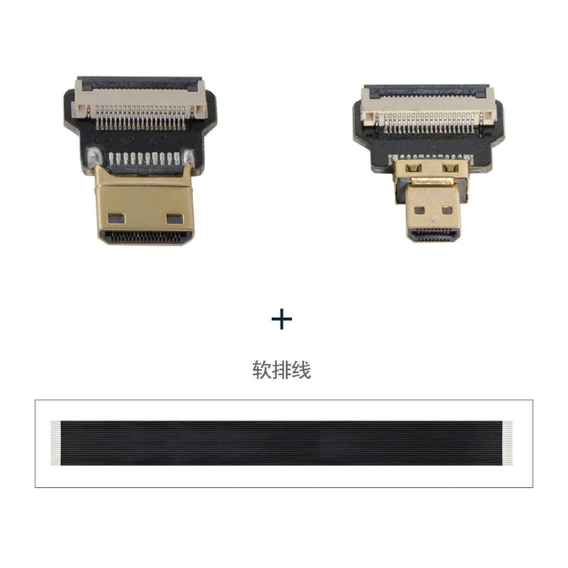 Xiwai CYFPV Mini HDMI Male to Micro HDMI Male Extension FPC Flat Cable 1080P for FPV HDTV Multicopter Aerial Photography (0.2M)