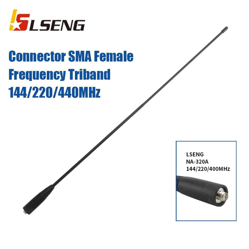 LSENG NA-320A Ham Amateur 2 Way Radio Antenna 144-220-440Mhz 17.7in Extension Upgrade Triband SMA Female Antenna for Walkie Talkie GMRS Two Way Radio Accessories BTECH Baofeng f8hp uv 82 uv5r NA-320A 17.7" 1PCS VHF/220/UHF