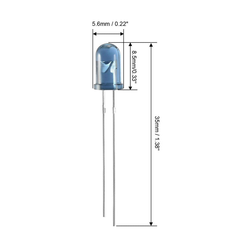 uxcell 10pcs 5mm 940nm Infrared Emitter Diode DC 1.35V LED IR Emitter Light Emitting Diodes Clear Blue Round Head TSAL6200