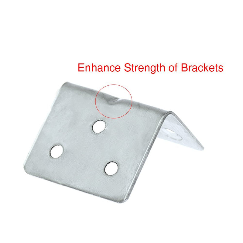 BIGTEDDY - 12pcs Corner Brace Joint Right Angle L Bracket Stainless Steel Shelf Support Fastener with Hardware Screws