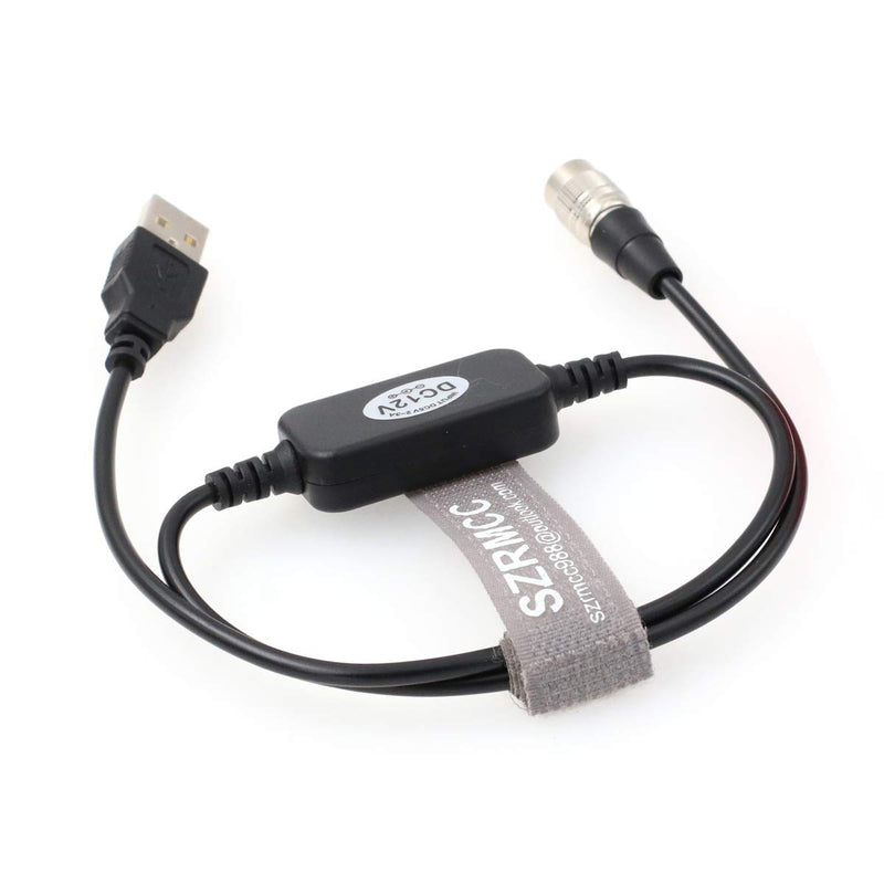 SZRMCC USB 5V 2A Mobile Power Bank to Hirose 4 Pin with Boost 12V Cable for Sound Devices 688 644 633 Zoom F4 F8 Zaxcom