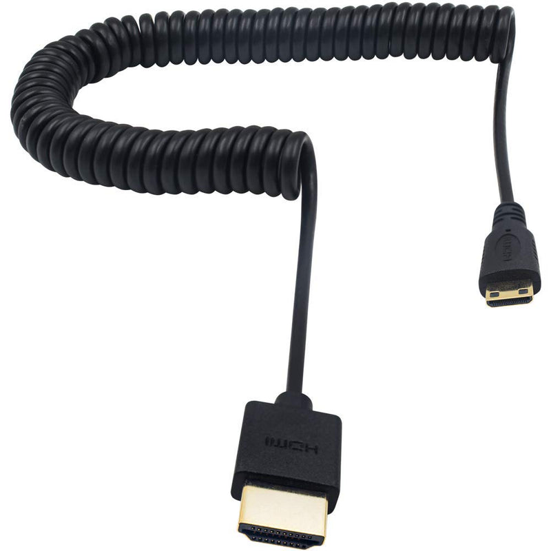 [AUSTRALIA] - Duttek Mini HDMI to HDMI Cable, HDMI to Mini HDMI Cable, Ultra-Thin HDMI Male to Mini HDMI Male Coiled Cable Support 4K Ultra HD, 1080p, 3D,for Projector, Monitor, Camcorder(HDMI 2.0) (2.5M/8.2FT) 2.5M/8.2FT 