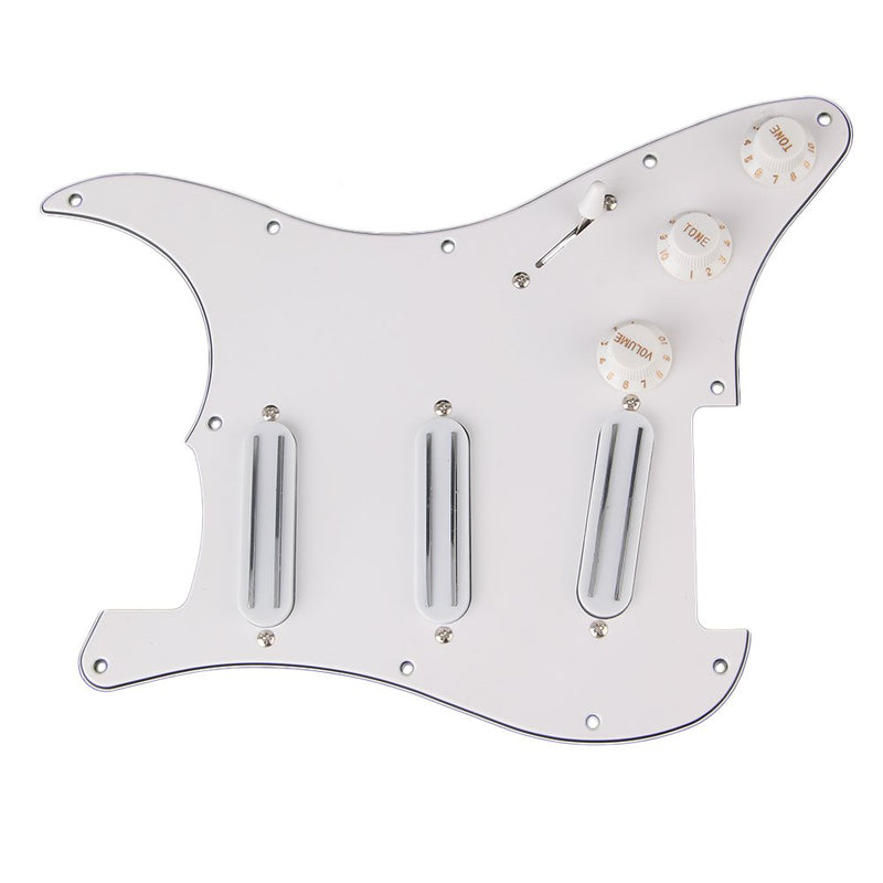 lovermusic lovermusic B500K/A500K Tone Dual Rail Pickups Pickguard 11 Hole Replacement for Electric Guitar White