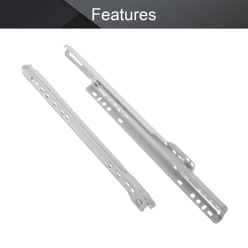 [AUSTRALIA] - MroMax 10-inch Cold Rolled Steel Keyboard Slide Glide,2 Fold Ball Bearing Slide Track Rail 2 Sections Steel Heavy Runners Ball Roller Wheel Cabinet Drawer Runner, White, 1 Pair 