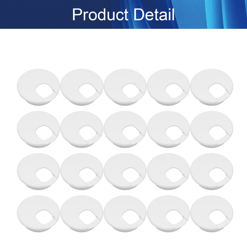 Aicosineg 20pcs 1.97" Plastic Cable Hole Cover Cord Desk Grommet for Cable Cord Organizer Office Home Desk Plastic Cover Hardware Wire Organizer White