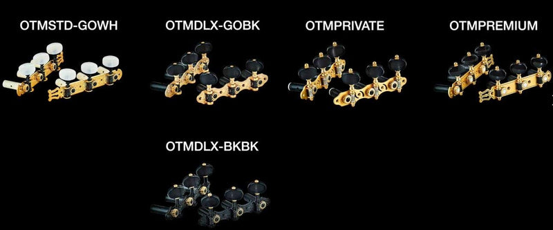ORTEGA classic tuning machines set OTMDLX-BKBK black hw/black tubes deluxe