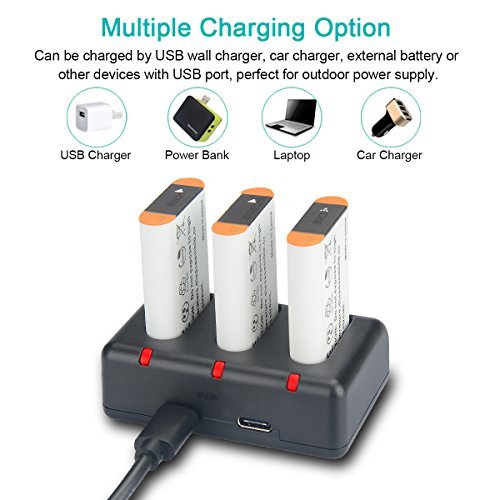 NP-BX1 Newmowa Replacement Battery (3-Pack) and 3-Channel USB Charger Set for Sony NP-BX1 and Sony Cyber-Shot DSC-RX100,DSC-RX100 II,DSC-RX100M II,DSC-RX100 III,DSC-RX100 IV,DSC-RX100 V/VII,ZV-1