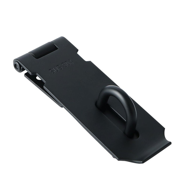 Alise MS99-B Padlock Hasp Door Clasp Hasp Latch Lock,SUS 304 Stainless Steel Matte Black 4 Inch