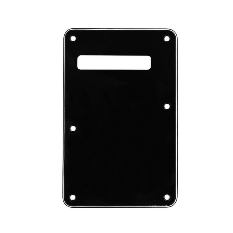 IKN 11 Hole Stratocaster Pickguard SSS Guitar Pick Guard Back Plate with Screws for Fender Standard Strat Guitar Replacement, 3Ply Black