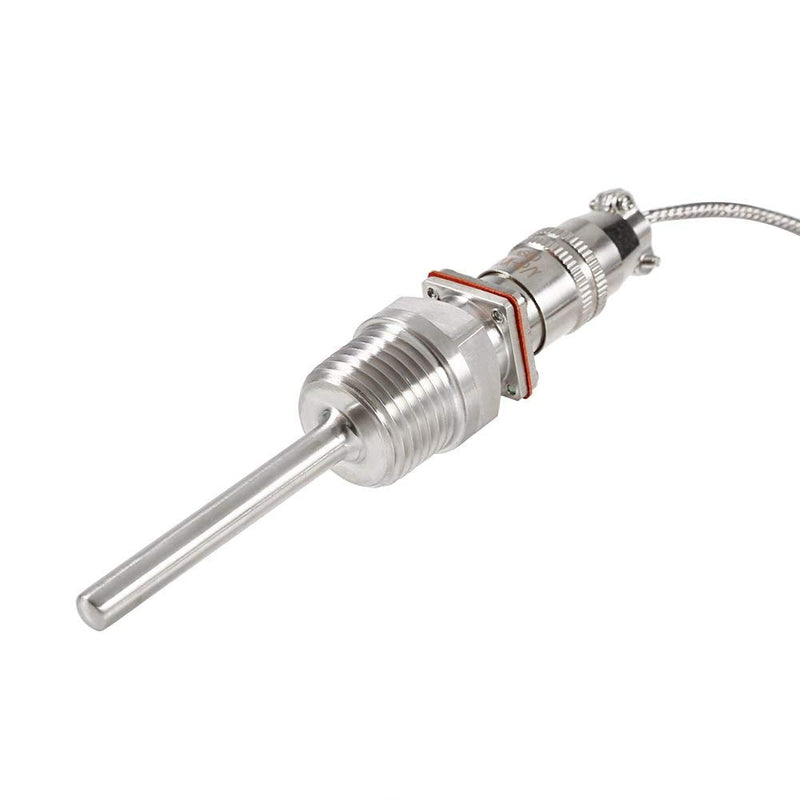 Jadeshay K-Type Temperature Sensor Probe RTD PT100 Temporature Sensor Probe 1/2" NPT Thread Connector with 3 Wires 2M Cable -58~572°F (-50~300°C) 304 Stainless Steel 4-Point Thread 2M Cable