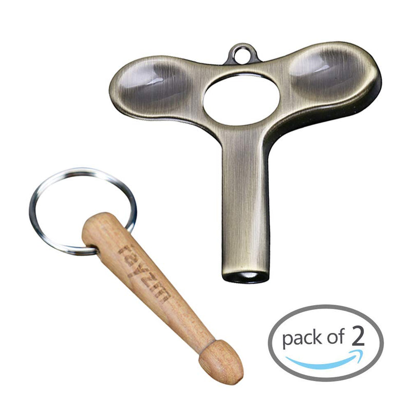 Rayzm Standard Drum Key, Continuous Motion Speed Key and Drumstick Beer Bottle Opener, Novelty Gift for Drummers (Pack of 3) (DK1) DK1