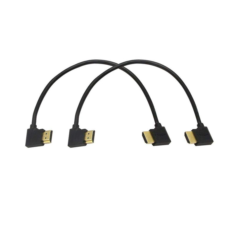 SinLoon Gold Plated High Speed 90 Angle Right HDMI Male to Left HDMI Male Adapter Cable Supports Ethernet, 3D and Audio Return (0.3M 2Pack LL-LL)