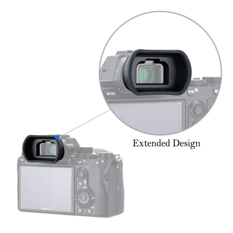 2 Packs Eyecup Eyepiece Eyeshade for Sony a7III a7II a7 a7R IV a7R II a7R III a7S II a9 a58 a99 II Viewfinder Replaces Sony FDA-EP18 FDA-EP16 FDA-EP15 Eye Cup Original+Extended