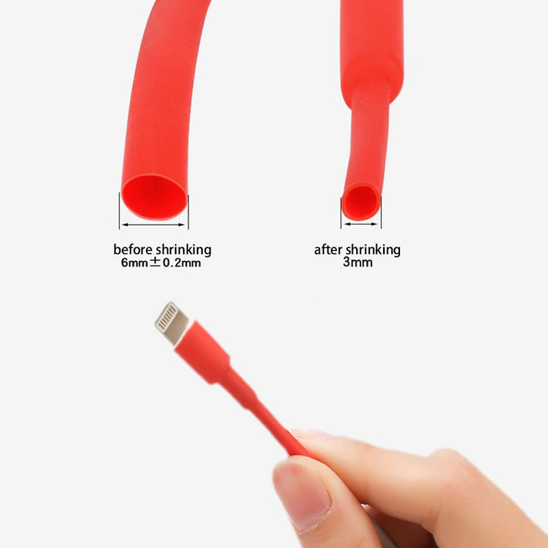 Hygoo 60 PCS Assorted Heat Shrink Tubing Tube, Wire Repair Protector Compatible with iPhone X 8 7 6 Plus 5 SE iPad iPod USB Data Cable