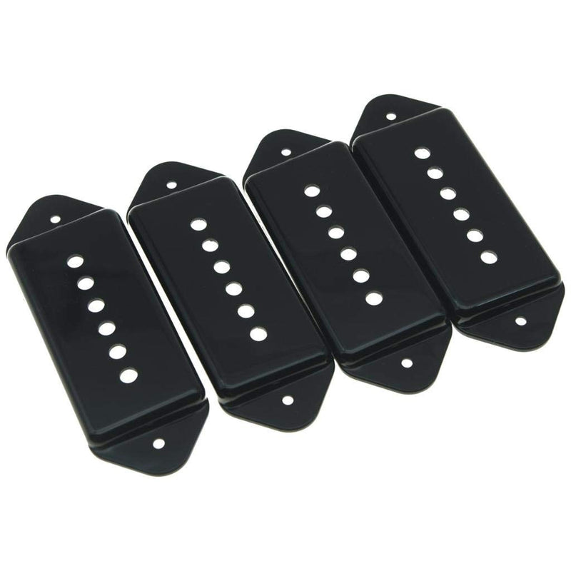 KAISH Pack of 4 Black Plastic P90 Dog Ear Pickup Covers Dog Ear Guitar Pickup Cover Pole Spacing 1-15/16"(49.2mm)