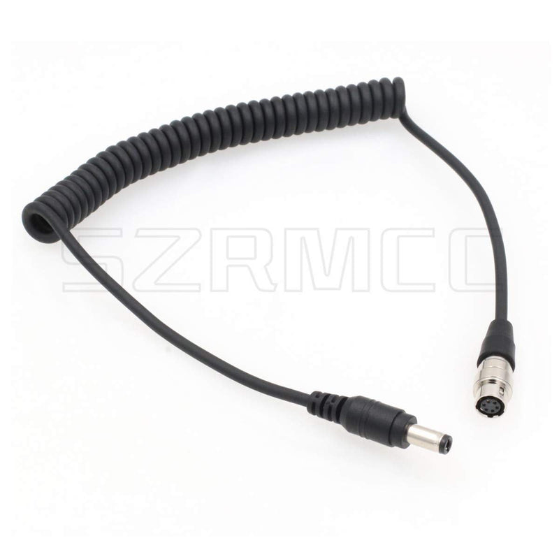 SZRMCC DC 5.5X 2.5mm to Hirose 6 Pin Female Camera Lens Coiled Power Cable for B4 2/3" Fujinon Canon Nikon Sony Panasonic Servo Lens Coiled Cable