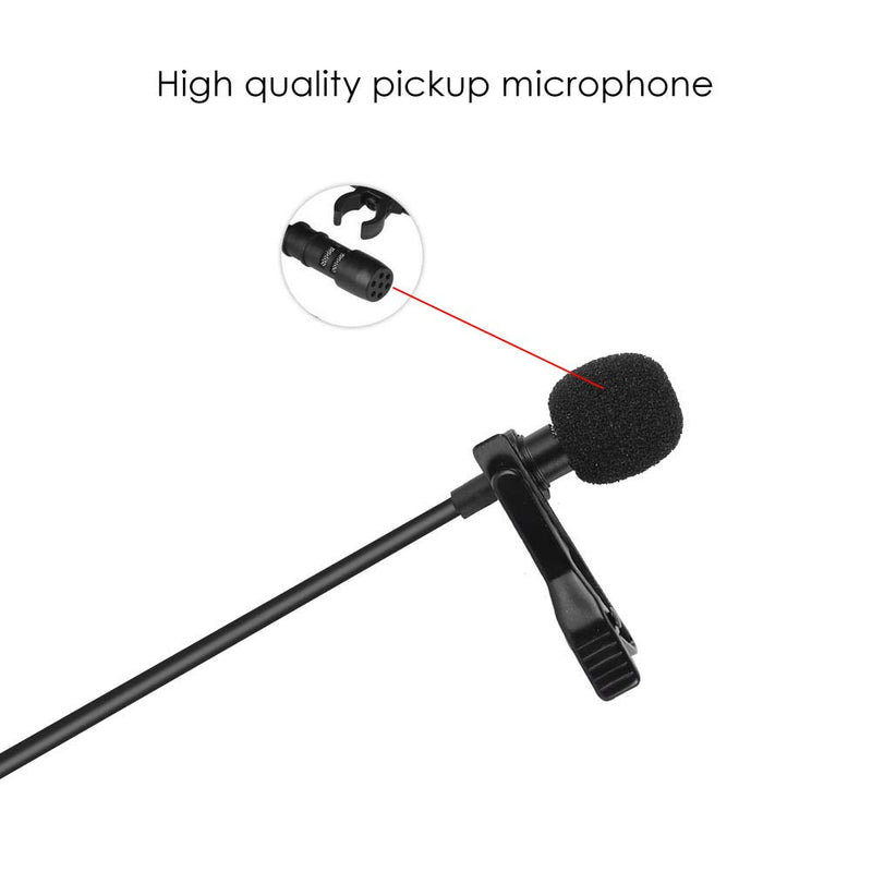 cigemay Lavalier Microphone for Phone, Lapel Microphone Omnidirectional Clip Condenser Mic, 360 ° Rotating Tie Clip Microphone, 3.5MM Jack for Smartphone Android, Windows