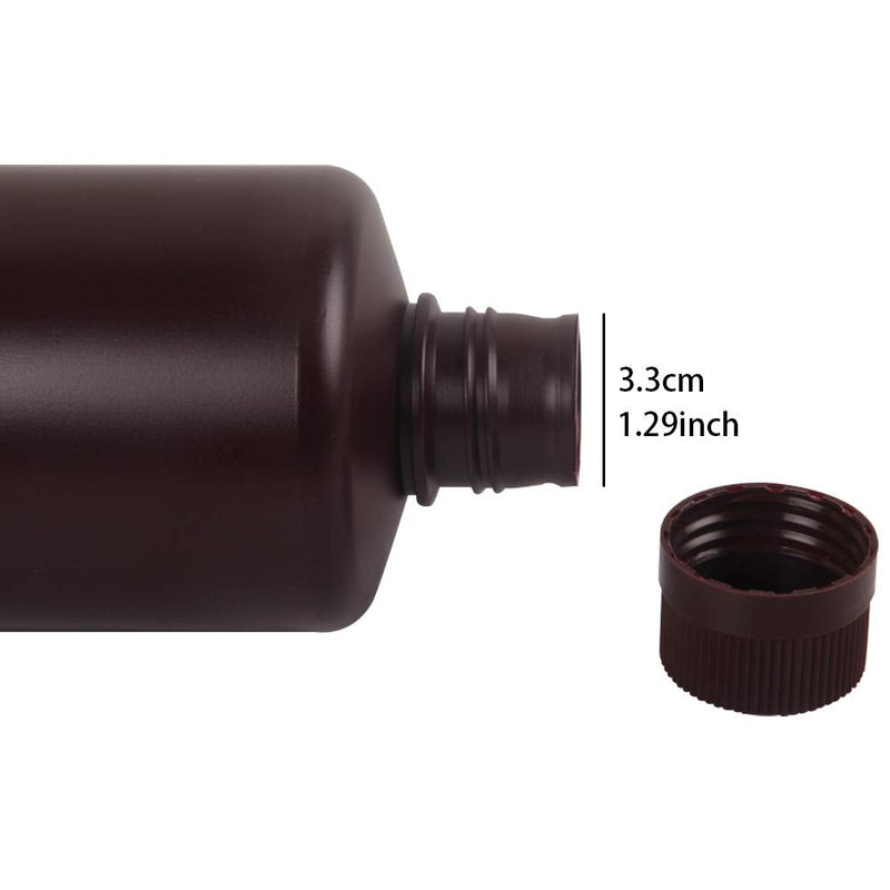 3X 1000ml Darkroom Chemical Storage Bottles Liquid Container Film Photo Developing Processing Equipment Printing Photosensitive UV Resin LCD/DLP Storage Amber Bottle 1L