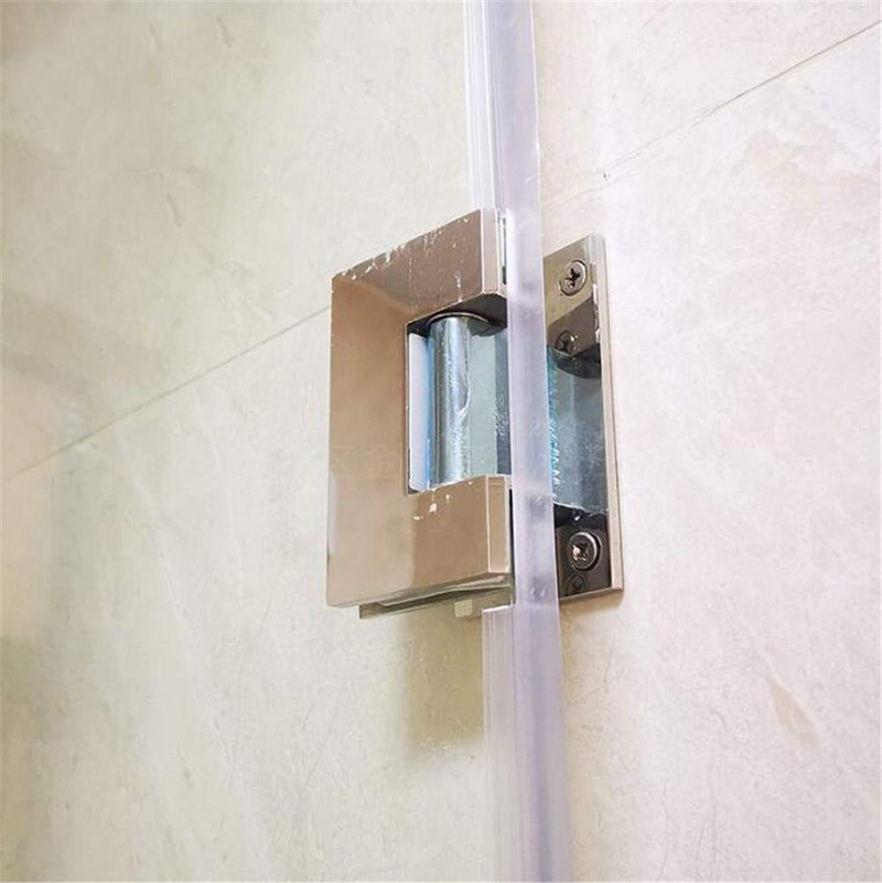 Glass Shower Door Hinges, Heavy Duty Glass Door 90 Degree Hinges Stainless Steel Bathroom Gate Clamp for 8-12 mm Toughened Glass, Rust Corrosion Resistance Brushed Nickel