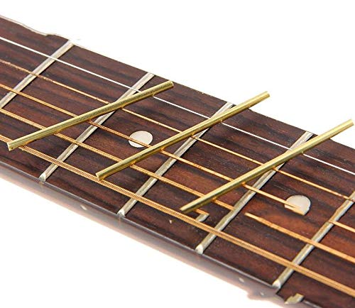 Futheda 20Pcs Gold Brass Standard Guitar Fret Wires for Electric Classical Acoustic Guitars Banjo Ukulele Mandolin 2mm Width Folk Wooden Guitars Accessory