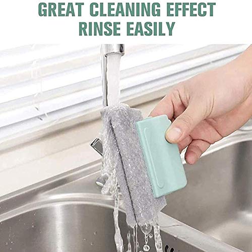 3PCS Creative Window Groove Cleaning Brush, Hand-Held Cleaner Tools, Fixed Brush Head Design, Scouring Pad Material Quickly clean for Door Corner Crack, Window Slides and Gaps