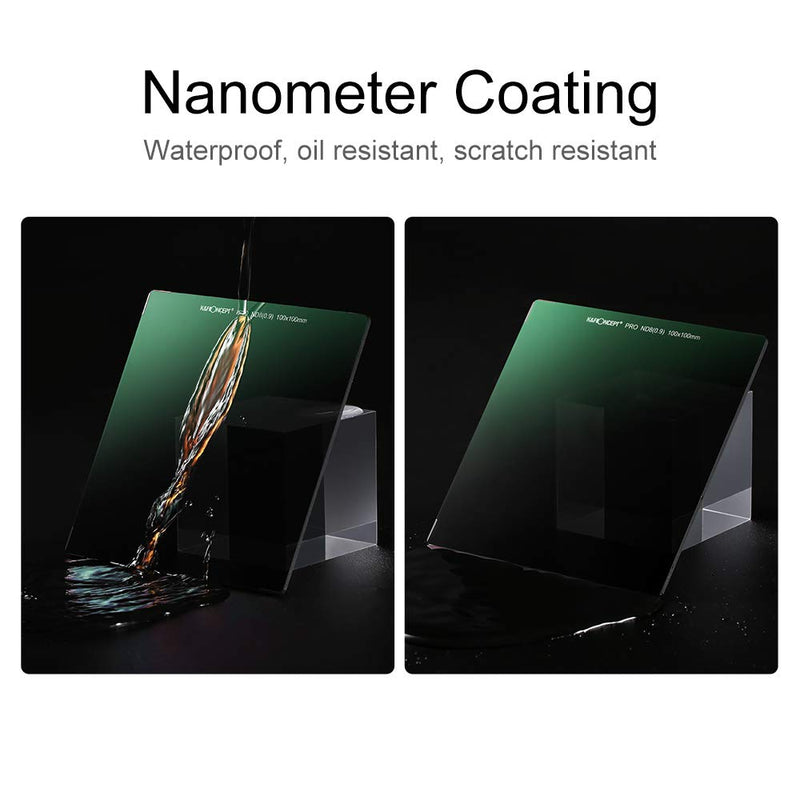 K&F Concept 100 x 100mm ND8 (3-Stop) Square Filter Ultra Slim HD 28 Multi-Layer Coatings Neutral Density Import AGC Optical Glass