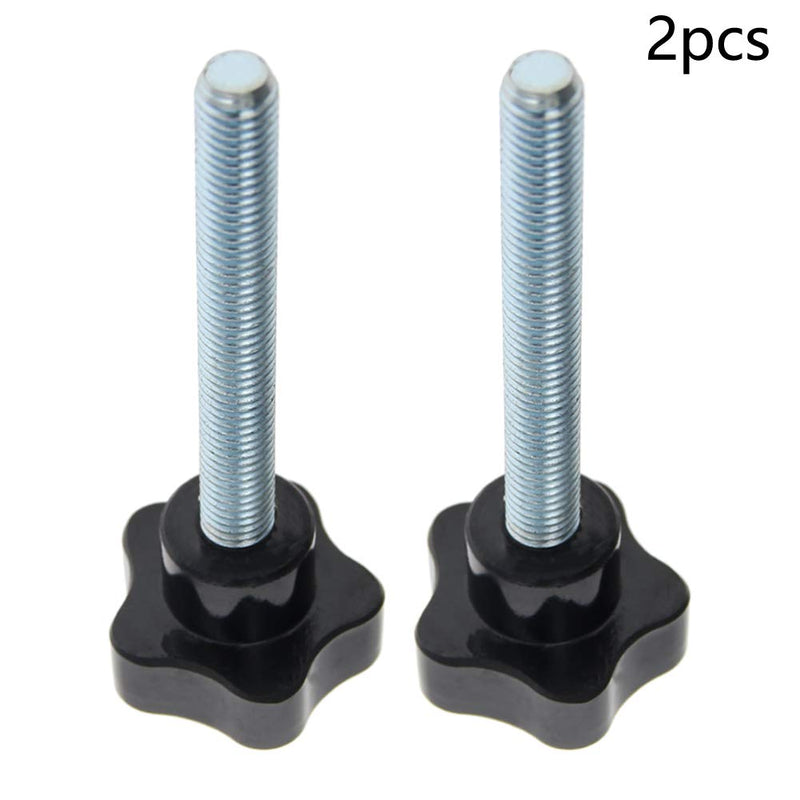 Othmro 2Pcs Star Lock Nut Rod Knobs, M8x40mm Male Thread Replacement Star Hand Knobs Tightening Screws Hand Tightening Knobs Quick Removal Replacement Parts for Saws Drill Presses Lathes Black