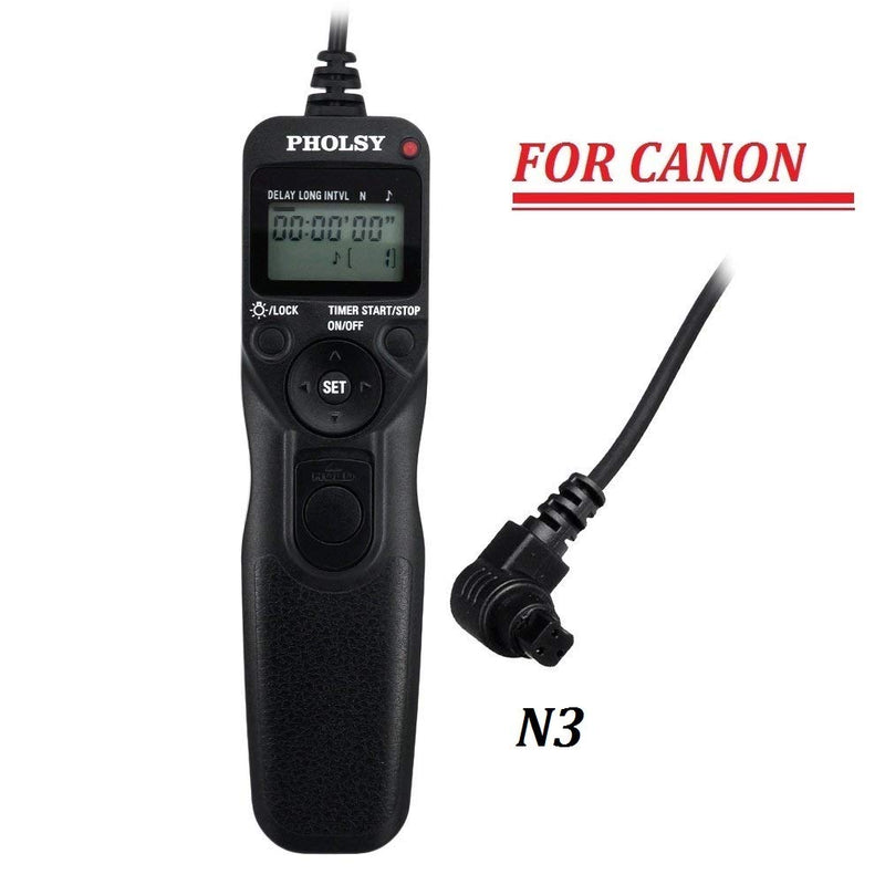 PHOLSY C8 Timer Remote Control Cable with Intervalometer Compatible with EOS R5, 6D II, 1DX II, 1DX III, 1DS III, 1DS II, 1D C, 1D IV, 1D III, 5D II, 5D III, 5D IV, 5DS, 6D, 7D II, 50D, 40D, 30D, 10D C8 compatible with Canon