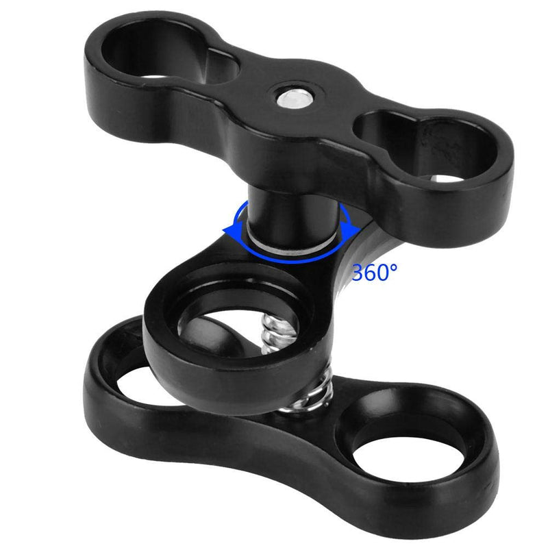 Keenso 1 Ball Clamp, Aluminum Alloy Diving Light Clamp 360°Rotation Ball Butterfly Clip Camera Butterfly Clip Diving for Camera