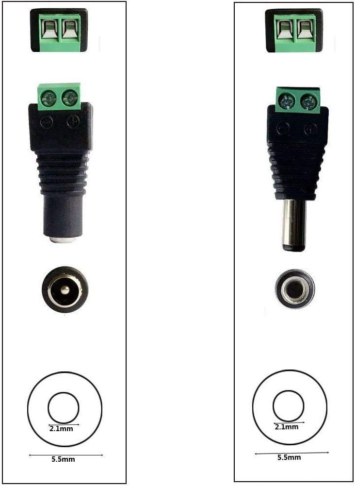 [AUSTRALIA] - TronicsPros DC 12V-24V 6A LED Strip Dimmer Switch PWM Dimmer Controller 5.5x2.1mm DC Jack Adapter Connector for RGB or Monochrome SMD 5050 3528 2835 5630 LED Strip LED Tape LED Ribbon LED String Light Black(1pc) 