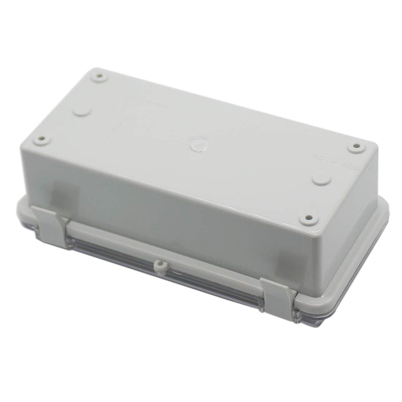 [AUSTRALIA] - Zulkit Junction Box ABS Plastic Dustproof Waterproof IP65 Electrical Boxes Hinged Shell Outdoor Universal Project Enclosure Grey Clear Transparent Cover 7.9 x 3.9 x 2.8 inch (200x100x70mm) 7.9" x 3.9" x 2.8" 