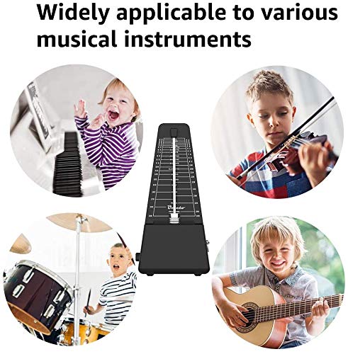 Metronome Mechanical Piano Drum Violin Guitar,AUPHY (Macaron Black) Macaron Black