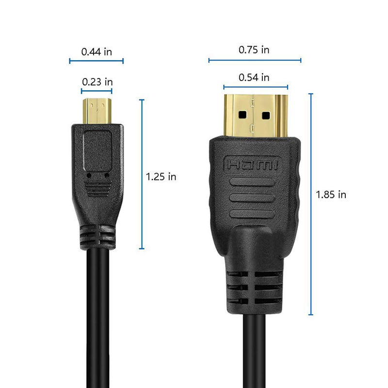 Copeak High Speed HDMI to Micro HDMI Cable Coiled Right Angle Micro HDMI to Full HDMI Male Cable 11.8""/30cm High Speed Support 1080p Ethernet & Audio Return 30cm