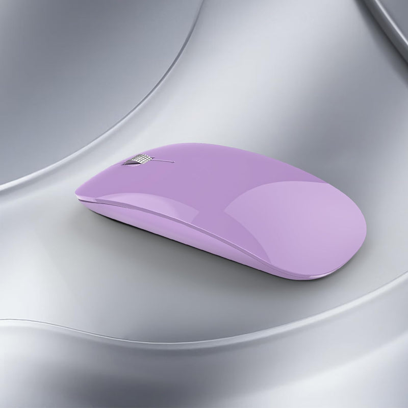 [AUSTRALIA] - Uiosmuph Wireless Mouse, USB C Rechargeable Computer Mouse, Slim Silent Mice 2.4GHz Optical with USB Nano Receiver and Type C Receiver for Laptop/Mac/PC Purple 
