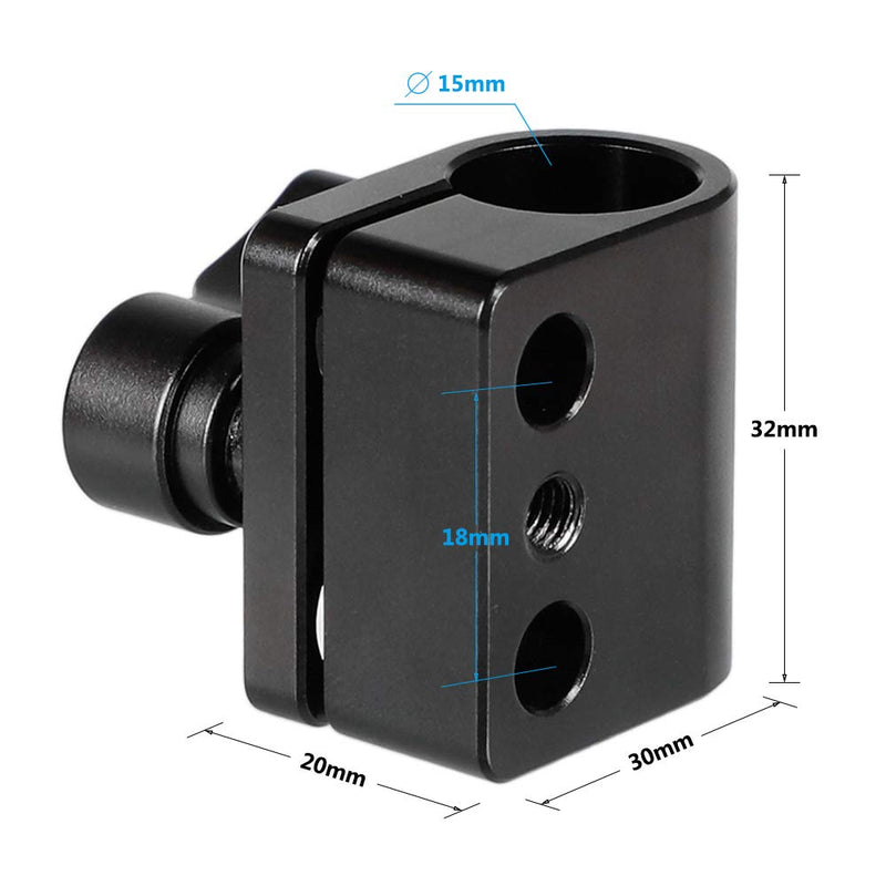 CAMVATE 15mm Rod Clamp Extension Adapter Mount with 1/4"-20 Screws - 2163