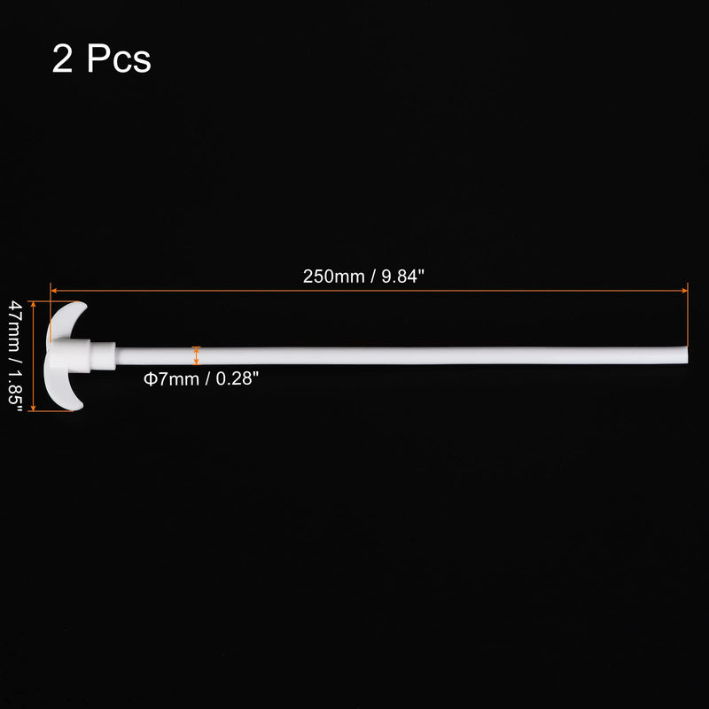 MECCANIXITY PTFE Electric Stirring Rod 250x47mm Overhead Stirrer Mixer Shaft with Foldable Paddle for Lab 2Pcs 250 x 47mm