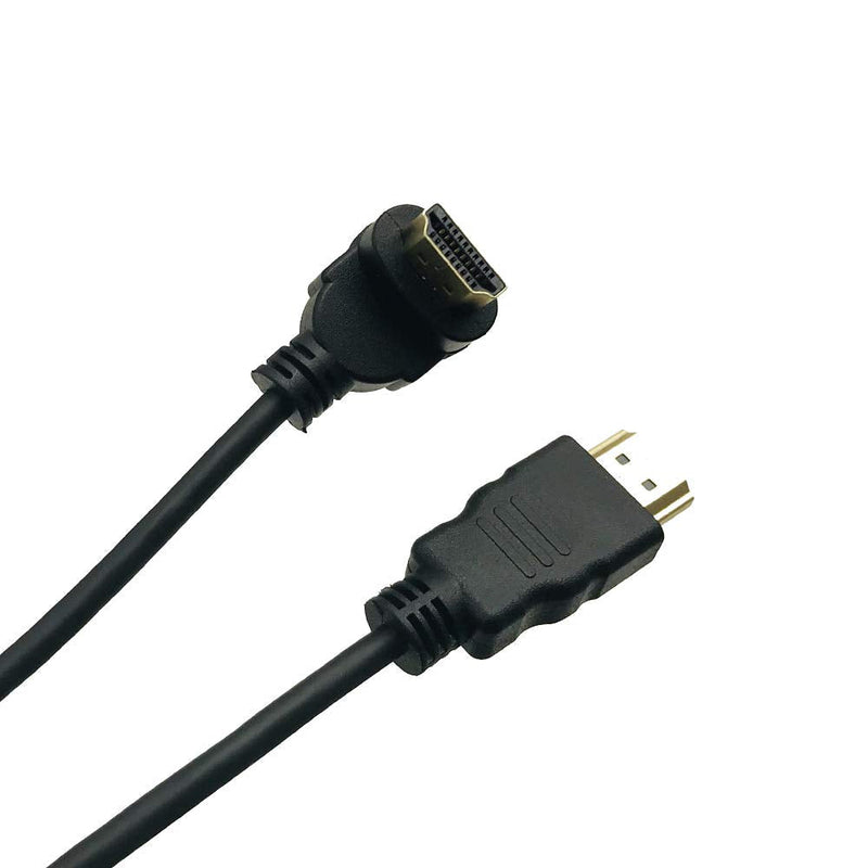 [AUSTRALIA] - Seadream 4k HDMI to HDMI Cable,Coiled Up Angled HDMI Male to HDMI Male Converter Adapter Cable, Support 3D,4k,1080P Resolution Stretched Length 12'' -75'' (Black Up Angle) Black Up Angled 
