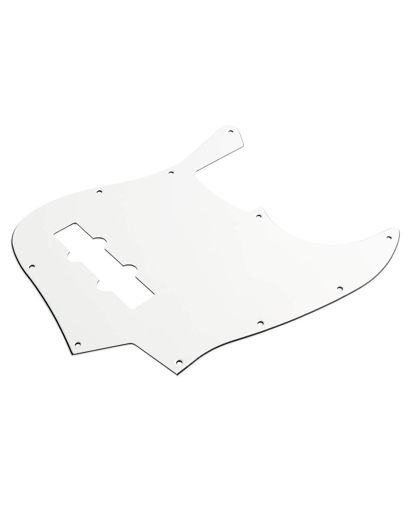 Metallor Bass Pickguard 3 Ply Scratch Plate for 4 String Jazz Bass J Bass Parts Replacement White.