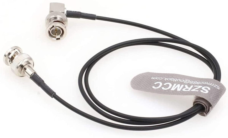 SZRMCC Blackmagic HyperDeck Shuttle Camera Monitor Radio HD SDI 3G Flexible Soft Video Coaxial RF Cable RG174 75ohm BNC Male to Right Angle Male (80cm) 80cm