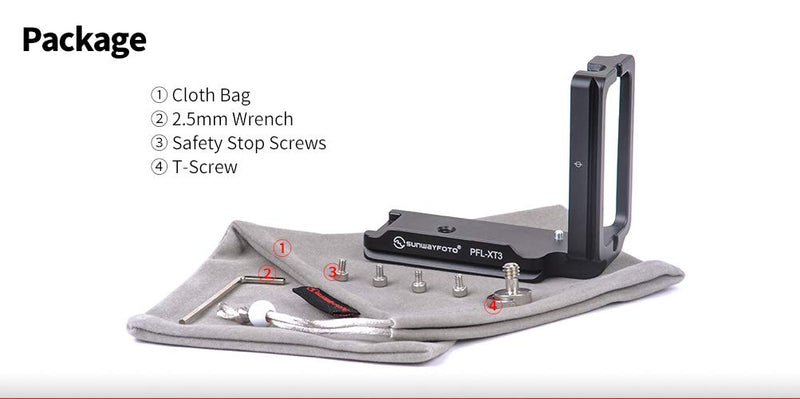 Sunwayfoto PFL-XT3 QR L Plate/Bracket for Fuji X-T3 Camera ARCA/RRS Compatible Sunway XT-3