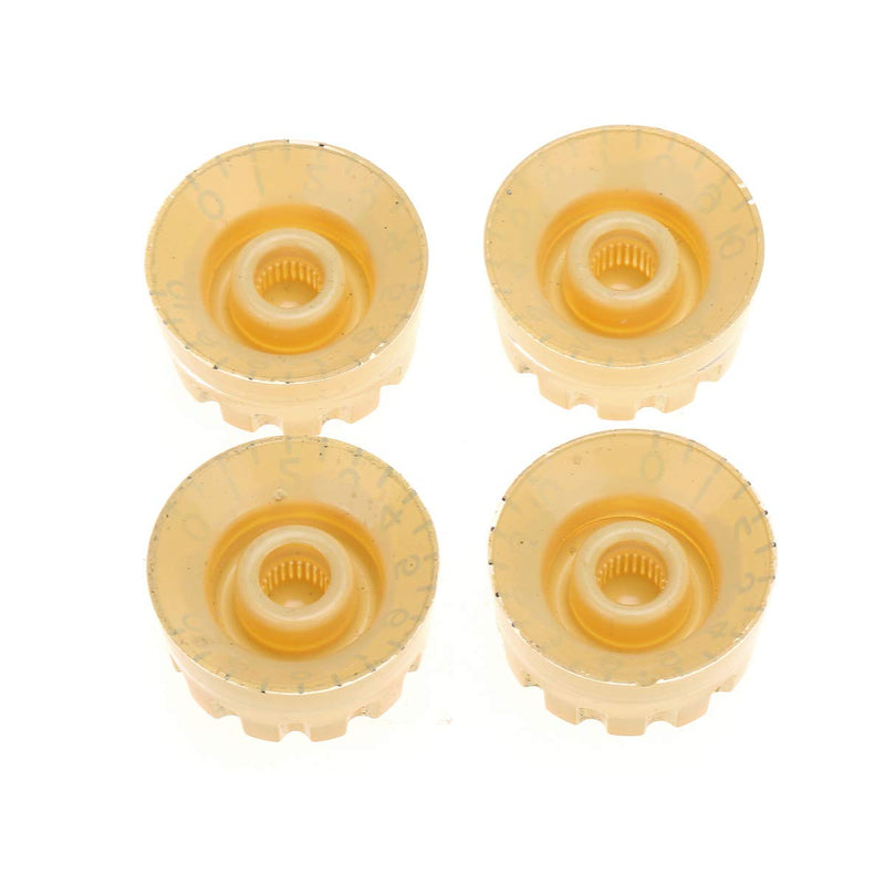 Musiclily Pro Inch Size Knurled Guitar Control Speed Knobs Compatible with USA Made Les Paul Style Electric Guitar, Cream (Set of 4)