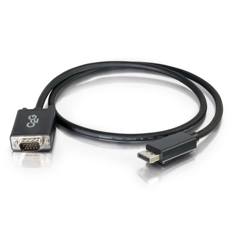 C2G Display Port Cable, Display Port to VGA, Male to Male, Black, 6 Feet (1.82 Meters), Cables to Go 54332 DisplayPort To VGA - 6 Feet
