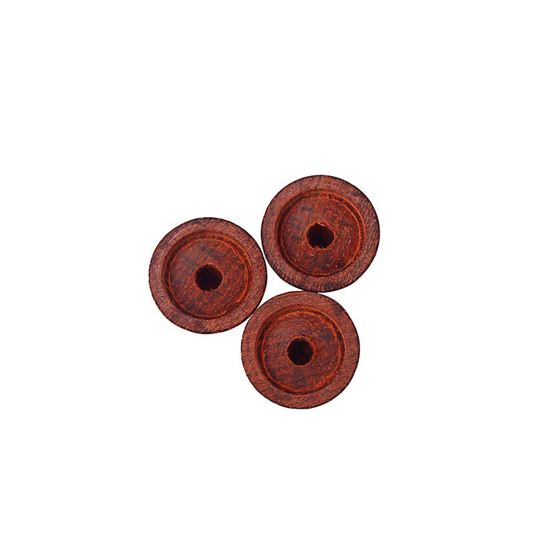 Alnicov Guitar Bass Top Hat Knobs,3-Pack Wood Knobs With Indicator Dot For Lp/Strat Style Guitar,Red Wood