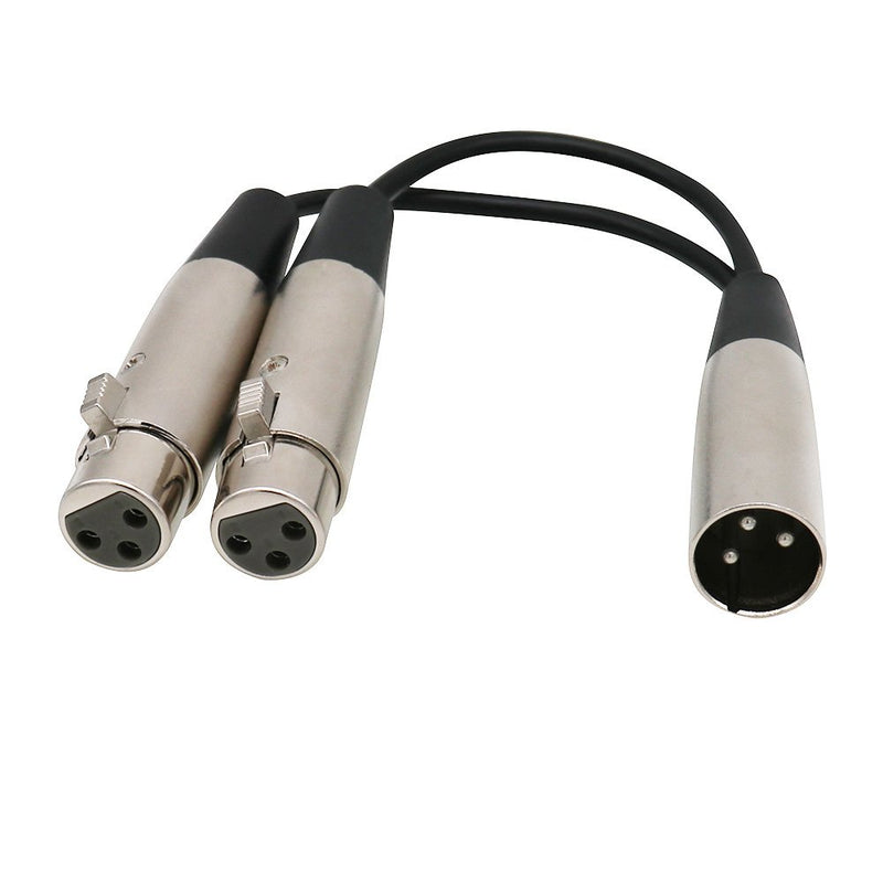 [AUSTRALIA] - XLR Splitter Cable 1 ft,Yeung Qee 3 Pin XLR Male to Dual XLR Female Mic Combiner Y Cord Balanced Microphone Adaptor Patch Cable 