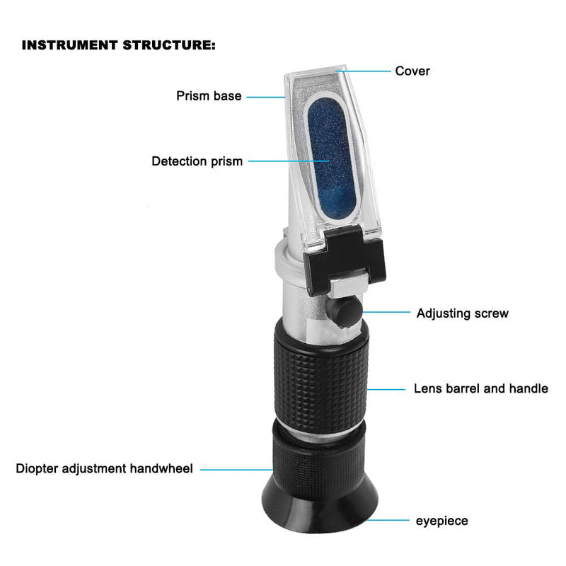 0-80% Brix Meter Refractometer, Automatic Temperature Compensation Function for Measuring Sugar Content in Fruit, Maple Syrup and Other Sugary Drink