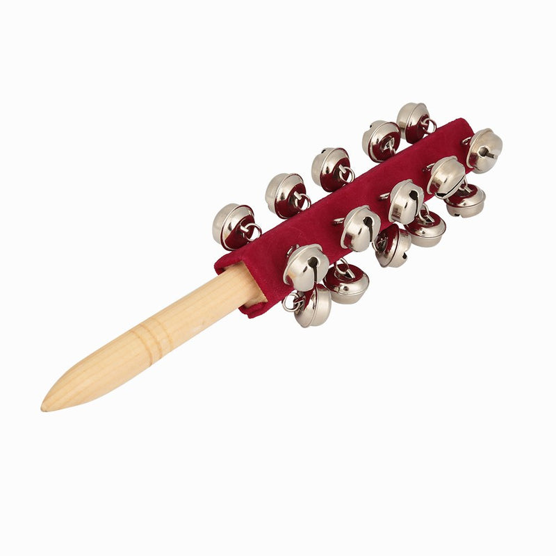 Dilwe Jingle Handheld Bells, 21 Jingle Bells Bar Sleigh Stick Kids Toy Percussion Instrument Red